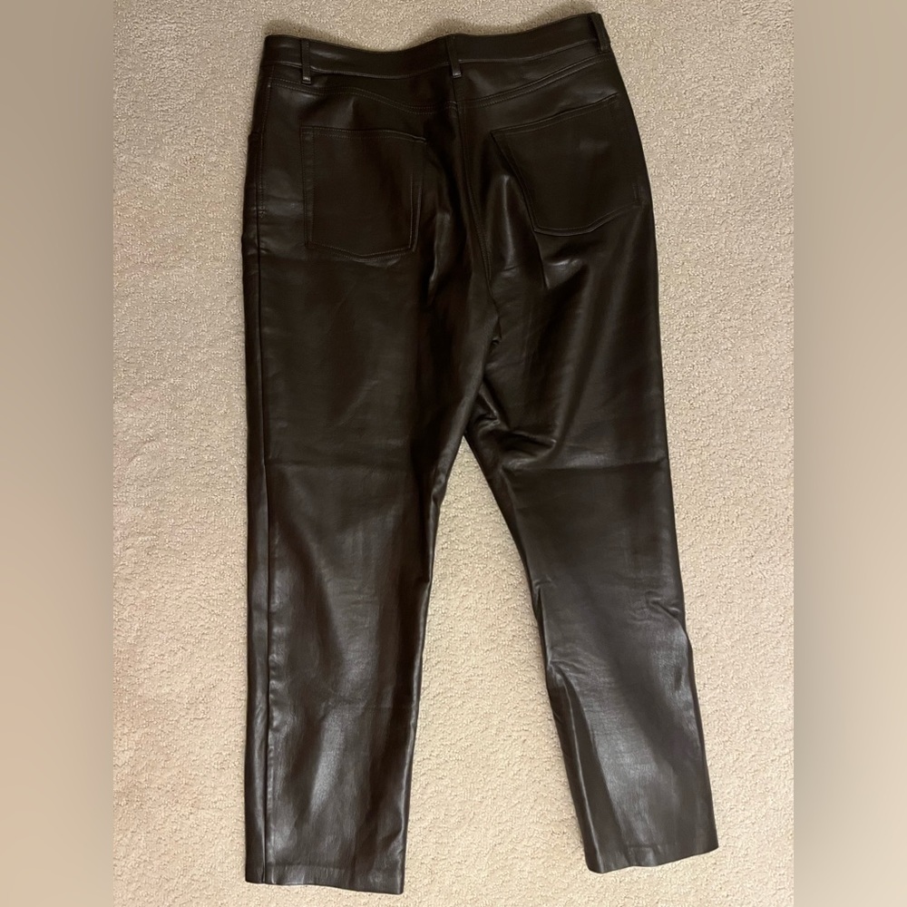 Aritzia Wilfred faux leather straight leg pants